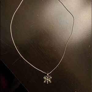 Peridot dragonfly necklace
